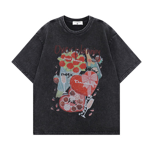 Streetwear Washed Cotton Unisex Tee | Loose Summer Top | same ANTHEM. - AS0520-Black / S