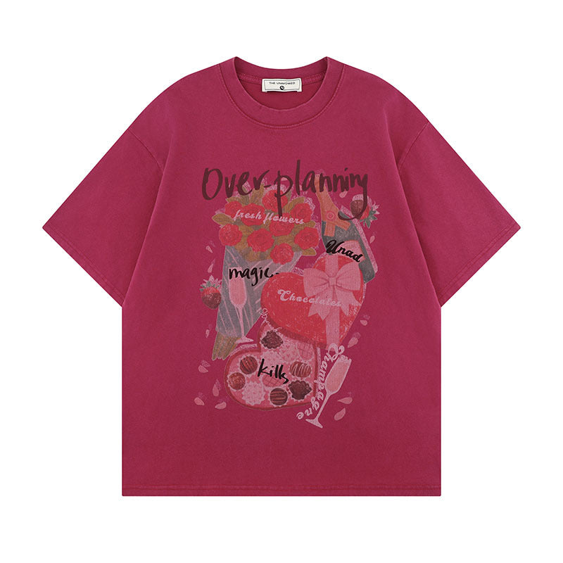 Streetwear Washed Cotton Unisex Tee | Loose Summer Top | same ANTHEM. - AS0520-Red / S