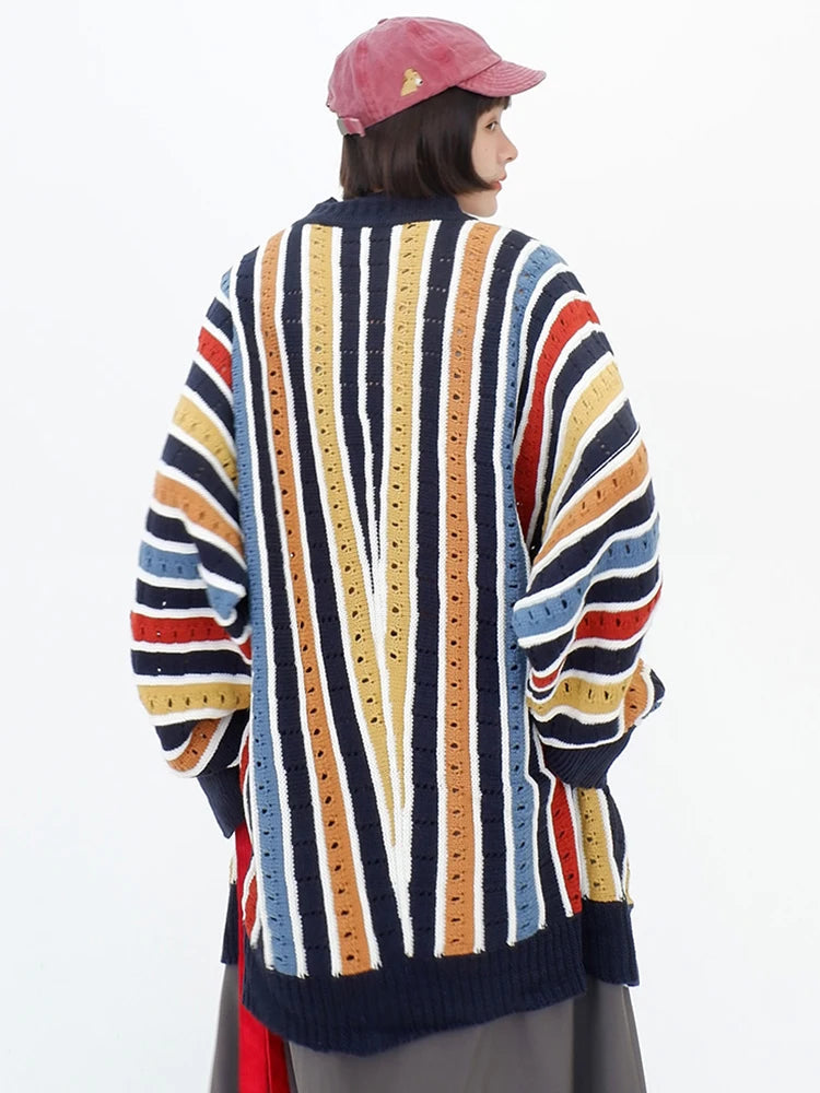 Striped Contrast Knit Pullover – same ANTHEM | French Chic Soulmate Sweater