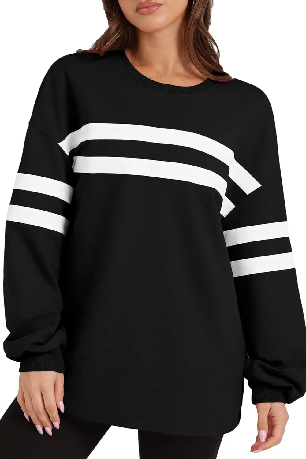 Striped Dropped Shoulder Sweatshirt – same ANTHEM | Dreamy Streetwear for Soulmates & Lovers