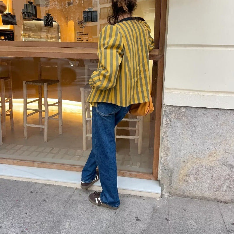 Striped Satin Texture Blouse – Soulmate Streetwear | same ANTHEM