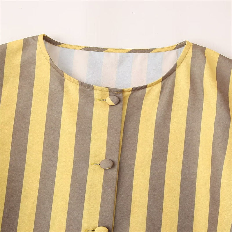 Striped Satin Texture Blouse – Soulmate Streetwear | same ANTHEM