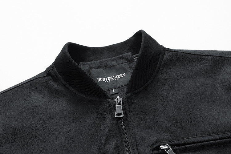 Suede Stand Collar Men’s Jacket – Classic Casual with Street Soul | same ANTHEM