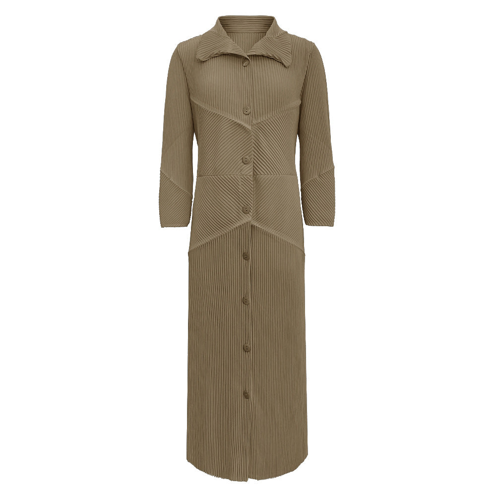 Summer French A-Line Dress – Korean Style Lace-Up Elegance | same ANTHEM - Khaki / one size