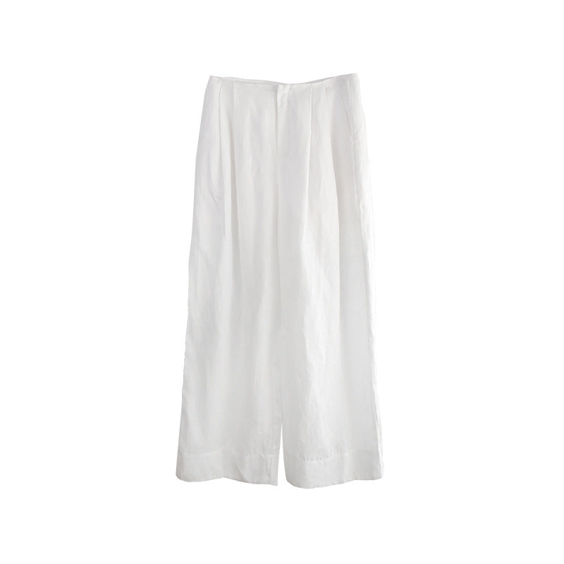 Tencel Linen Wide Leg Pants Women | Yamamoto Minimalist Style | same ANTHEM.
