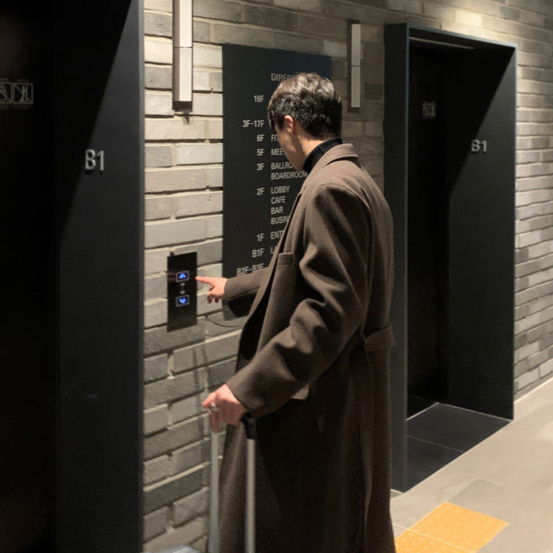 Thickened Belt Woolen Coat for Men | same ANTHEM. Soulmate Streetwear