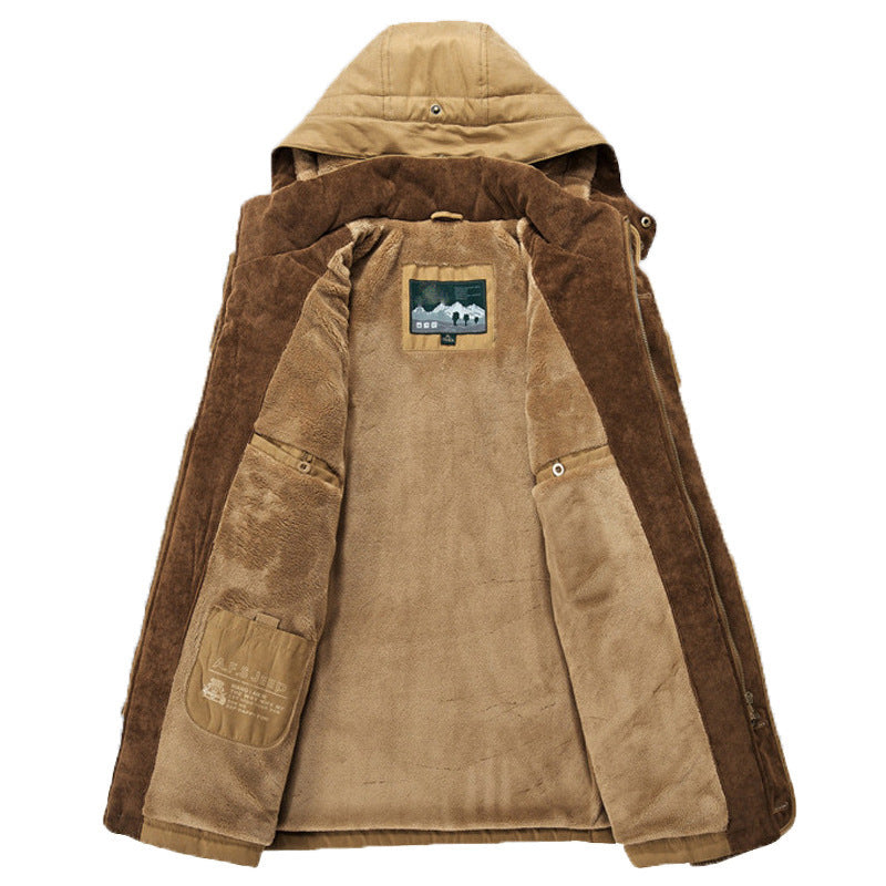 Thickened Multi-pocket Hooded Men’s Cotton Coat | same ANTHEM. Men’s Coats