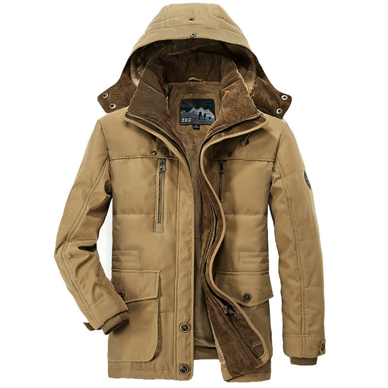 Thickened Multi-pocket Hooded Men’s Cotton Coat | same ANTHEM. Men’s Coats