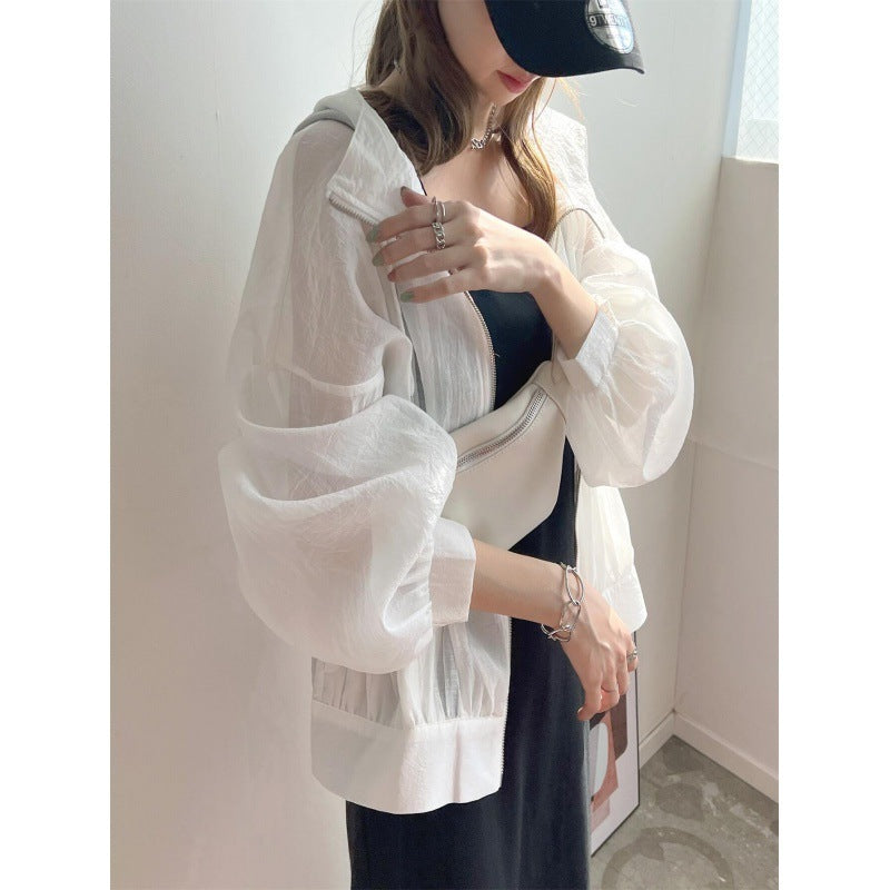 Thin Hooded Sun Protection Jacket – same ANTHEM. Soulmate Streetwear - White / Free Size