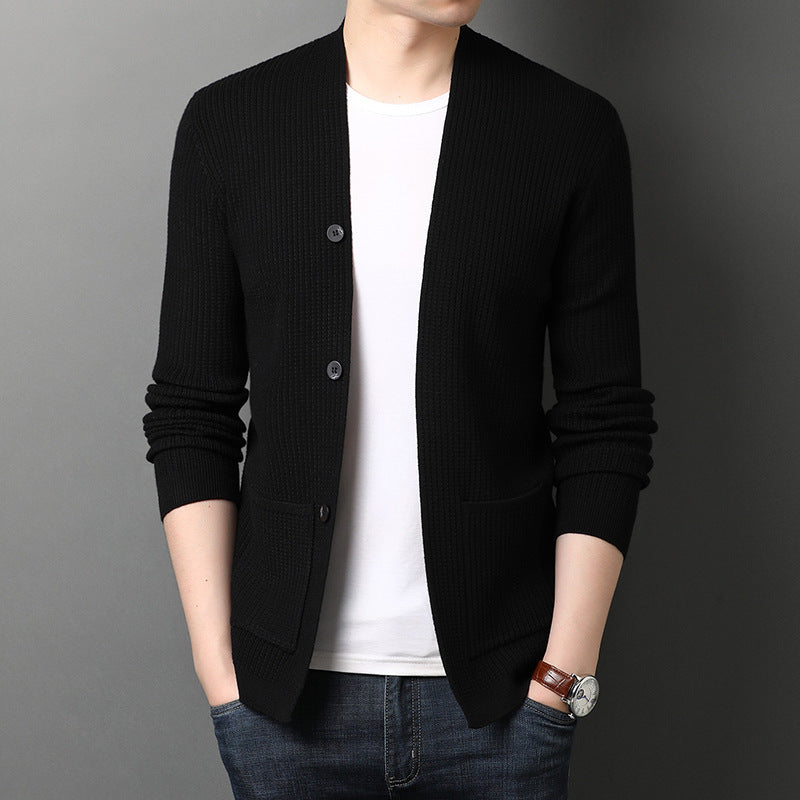 Timeless Men’s Sweater Coat | Classic & Elegant Knitwear for Soulmates | same ANTHEM - Black / 2XL