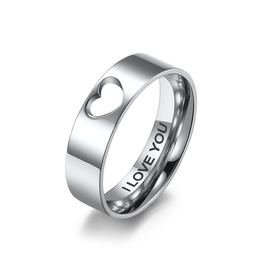 Titanium Heart Hollow Couple Rings – Soulmate Streetwear Jewelry | same ANTHEM. - For Men / 5#