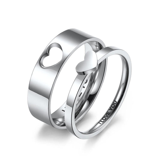 Titanium Heart Hollow Couple Rings – Soulmate Streetwear Jewelry | same ANTHEM.