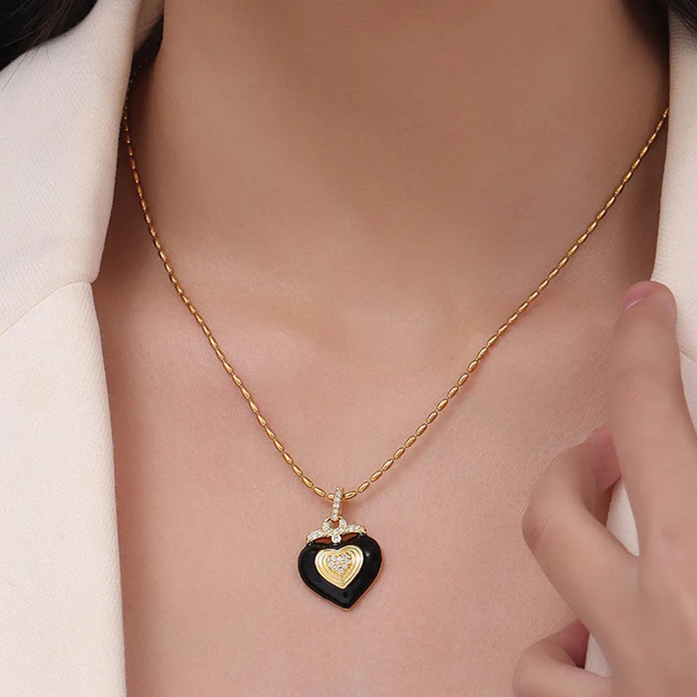 Titanium Steel Heart Necklace – Soulmate Streetwear Jewelry | same ANTHEM. - Gold / One Size
