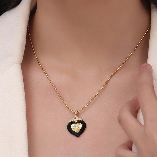 Titanium Steel Heart Necklace – Soulmate Streetwear Jewelry | same ANTHEM. - Gold / One Size