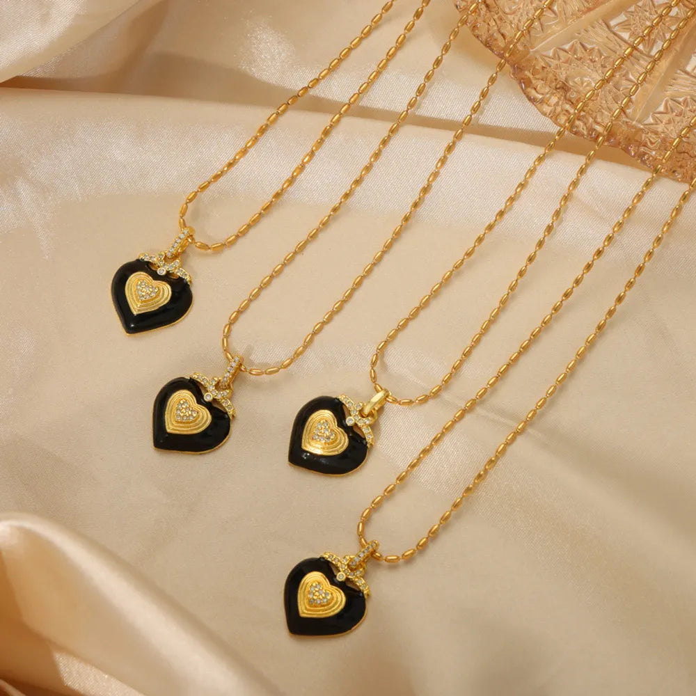 Titanium Steel Heart Necklace – Soulmate Streetwear Jewelry | same ANTHEM. - Gold / One Size