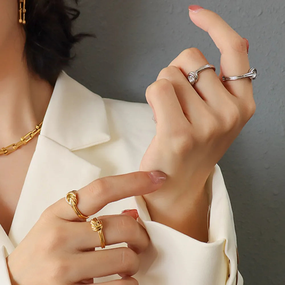 Titanium Steel Knot Ring – Minimalist Statement Jewelry | same ANTHEM.