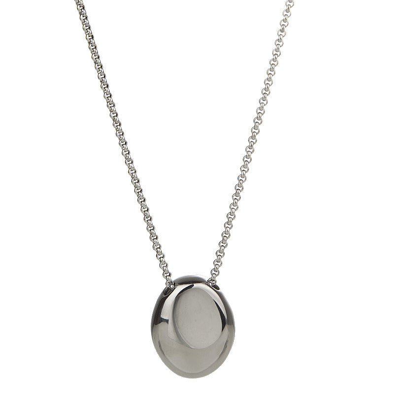 Titanium Steel Oval Pendant Necklace | Light Luxury Soulmate Jewellery | same ANTHEM