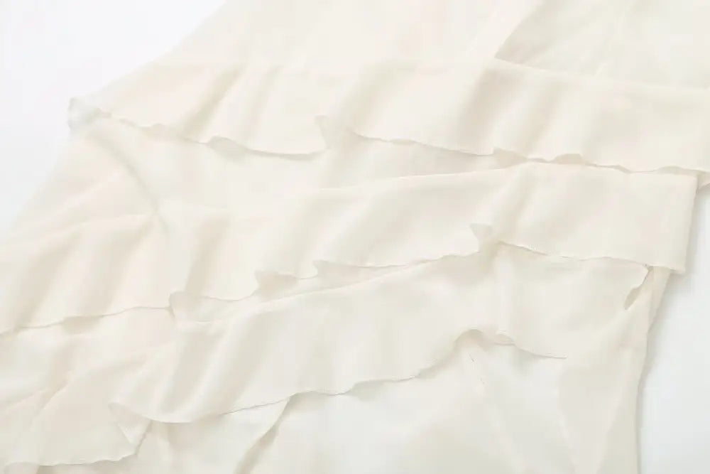 Translucent Chiffon One Shoulder Ruffle Dress – Soulmate Streetwear | same ANTHEM