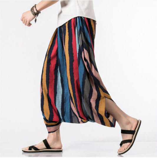 triped Nepalese Cropped Pants – Casual Cool Harem Pants | Same Anthem - Pants