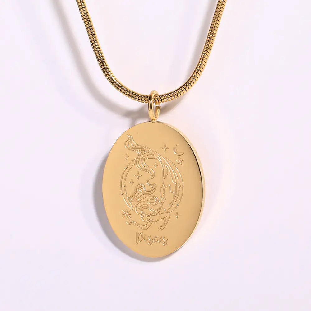 Twelve Constellations Necklace | Minimalist Zodiac Titanium Steel Jewellery | same ANTHEM - Pisces
