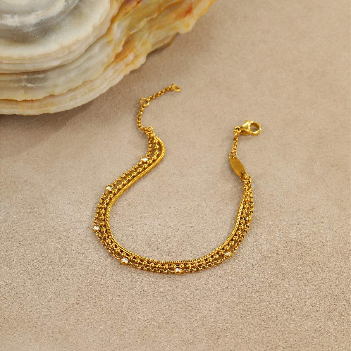 Twin Inlaid Zircon Bracelet | same ANTHEM. Soulmate Streetwear Jewellery