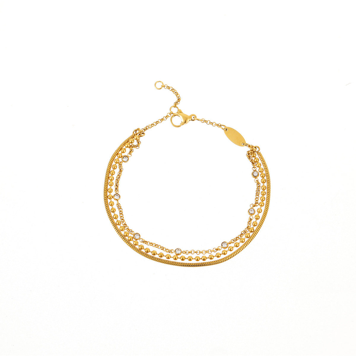 Twin Inlaid Zircon Bracelet | same ANTHEM. Soulmate Streetwear Jewellery