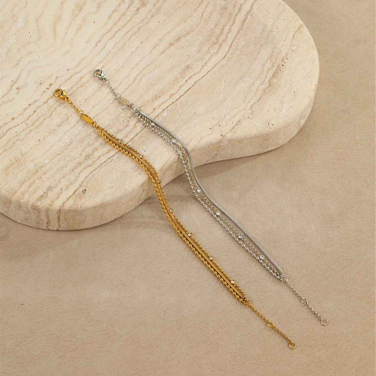 Twin Inlaid Zircon Bracelet | same ANTHEM. Soulmate Streetwear Jewellery