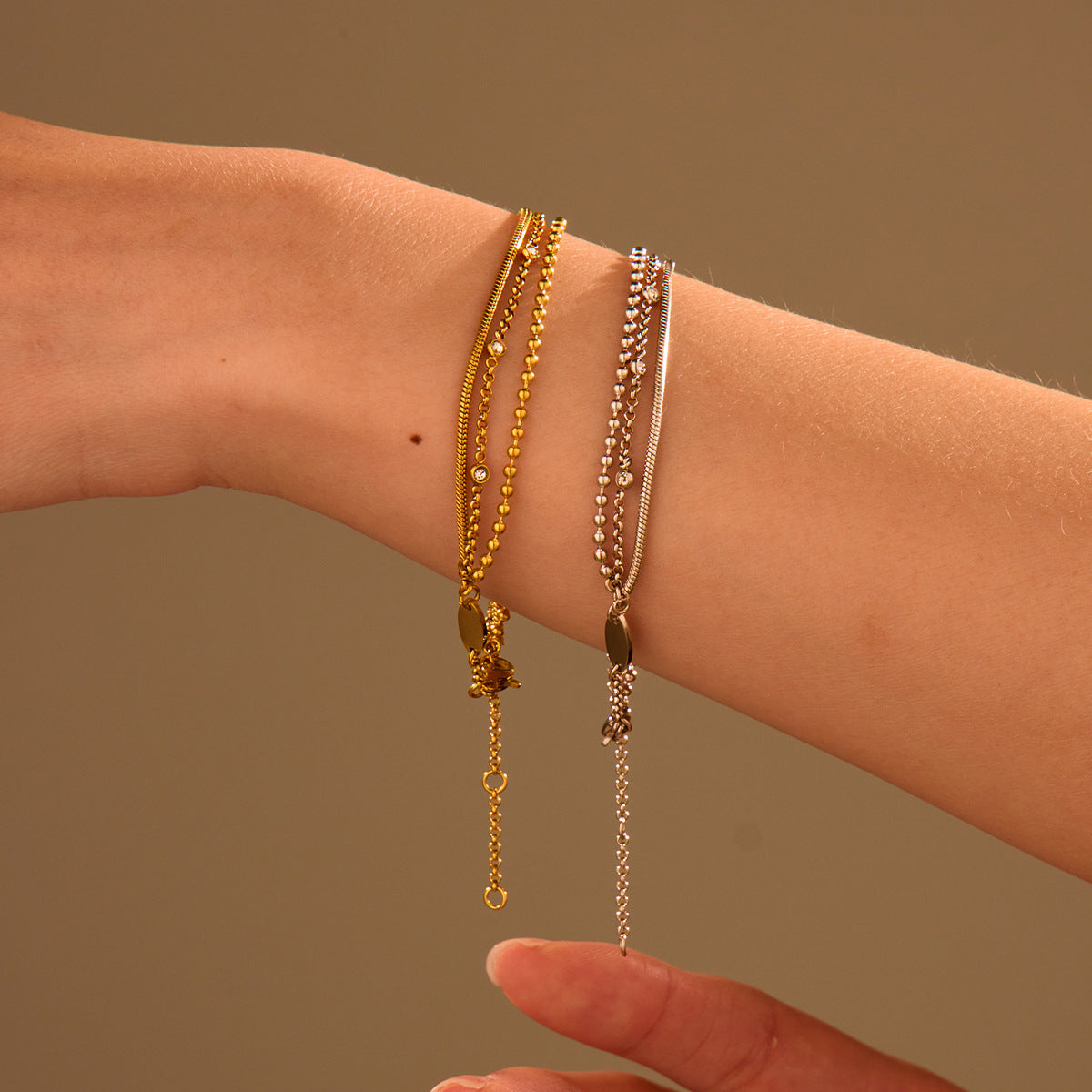 Twin Inlaid Zircon Bracelet | same ANTHEM. Soulmate Streetwear Jewellery