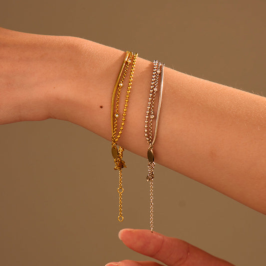 Twin Inlaid Zircon Bracelet | same ANTHEM. Soulmate Streetwear Jewellery