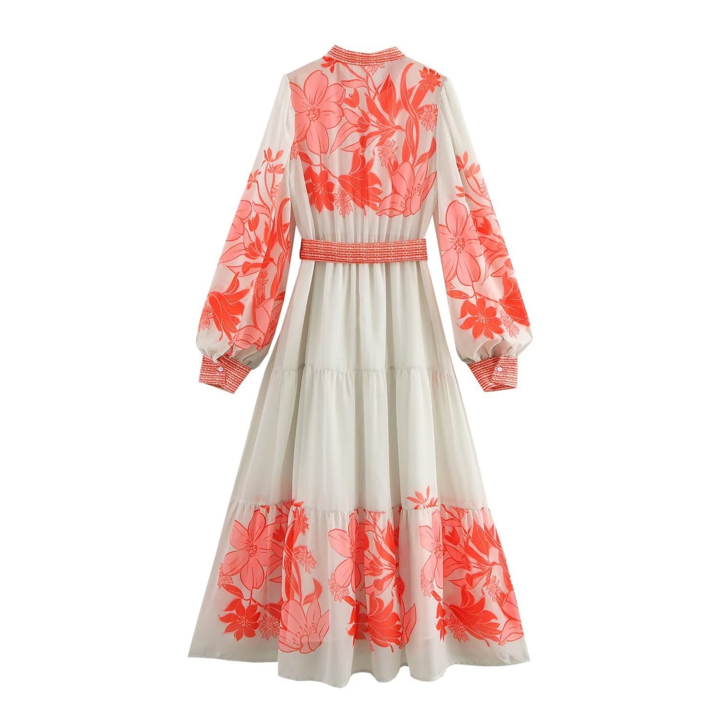 V-Neck Printed A-Line Dress with Waistband | Women’s Casual Chic | same ANTHEM.