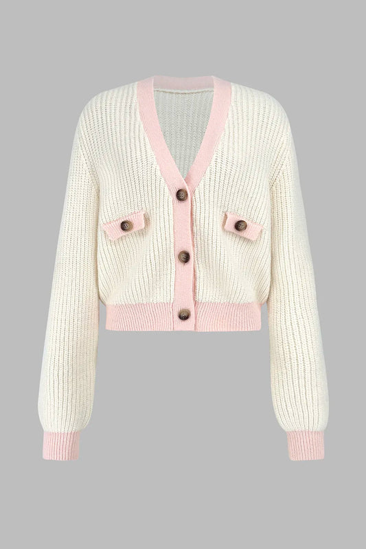 V-Neck Sweater Jacket – Chic Casualstyle Cardigan | same ANTHEM - Cream / L
