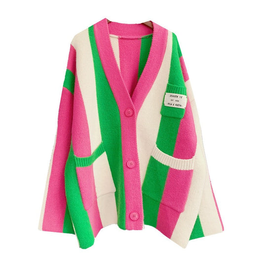 Vertical Stripe Sweater Coat – Soulmate Streetwear for Women same ANTHEM.