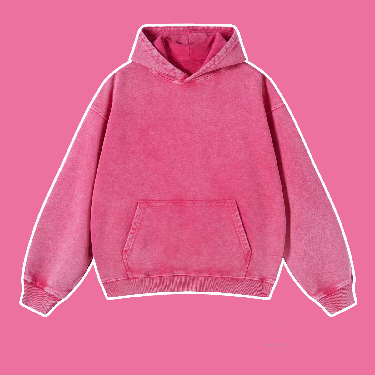 Vintage Batik Distressed Hoodie – same ANTHEM | Cute Streetwear for Soulmates & Lovers - rose red / S