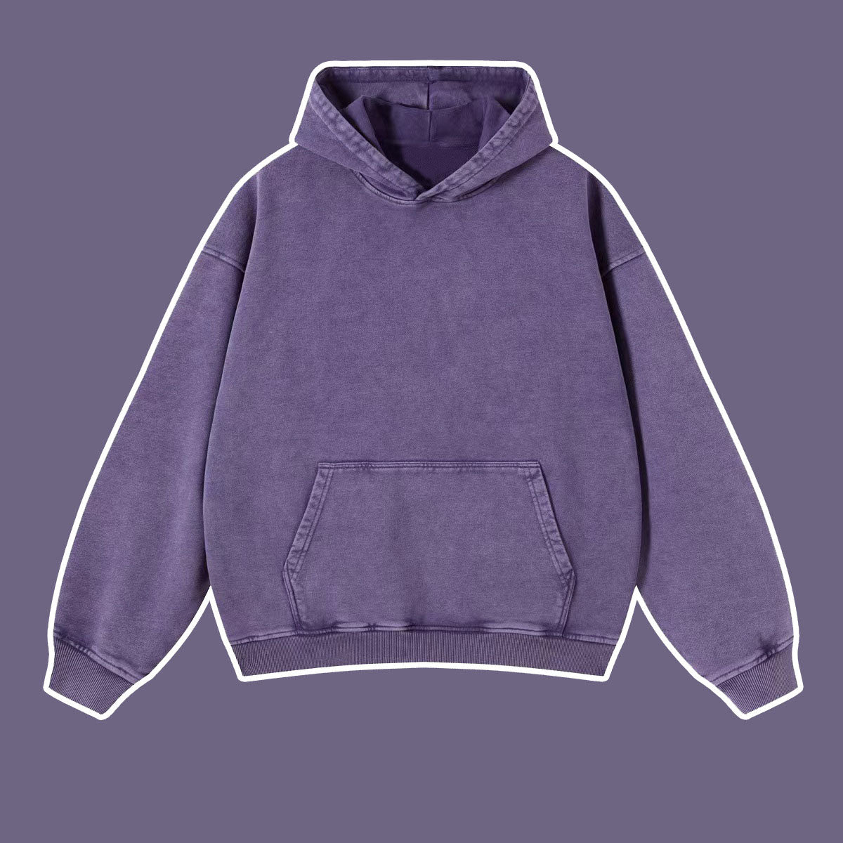 Vintage Batik Distressed Hoodie – same ANTHEM | Cute Streetwear for Soulmates & Lovers - purple / S