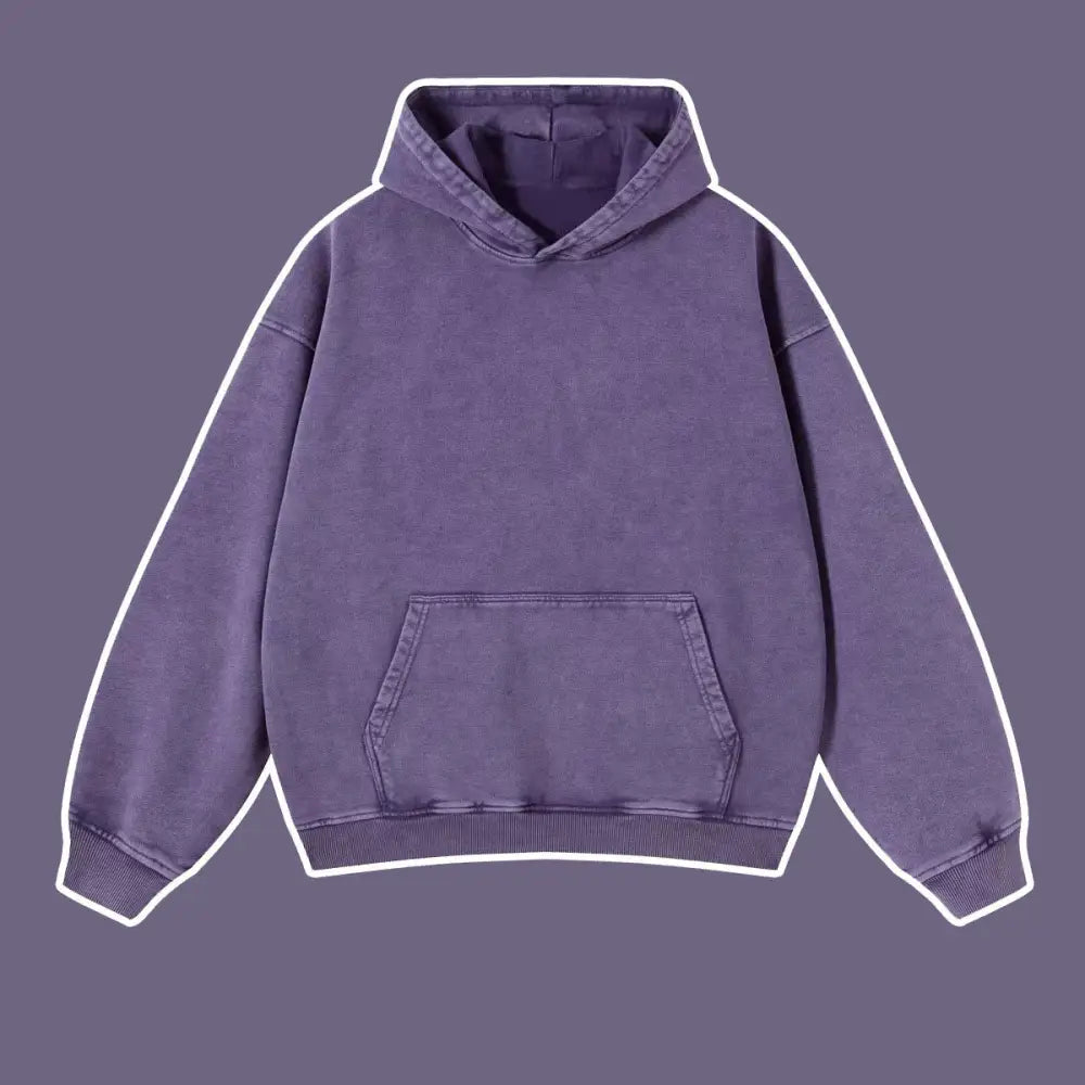 Vintage Batik Distressed Hoodie – same ANTHEM | Cute Streetwear for Soulmates & Lovers - purple / S