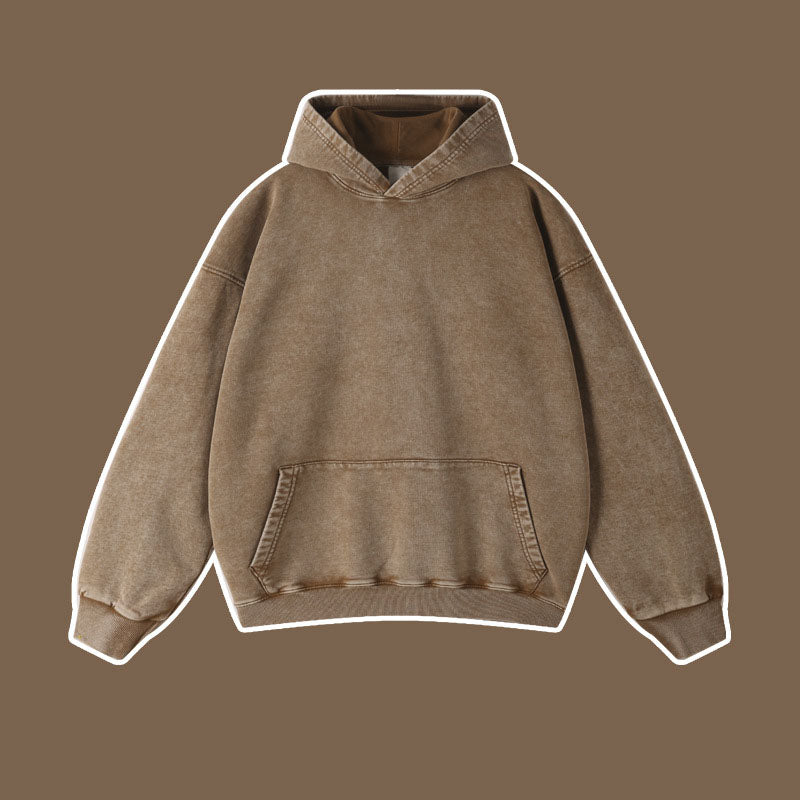 Vintage Batik Distressed Hoodie – same ANTHEM | Cute Streetwear for Soulmates & Lovers - Sand color / S