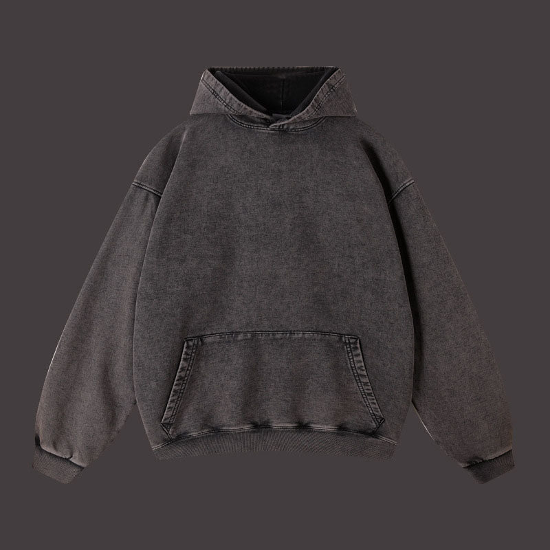 Vintage Batik Distressed Hoodie – same ANTHEM | Cute Streetwear for Soulmates & Lovers - Black / S