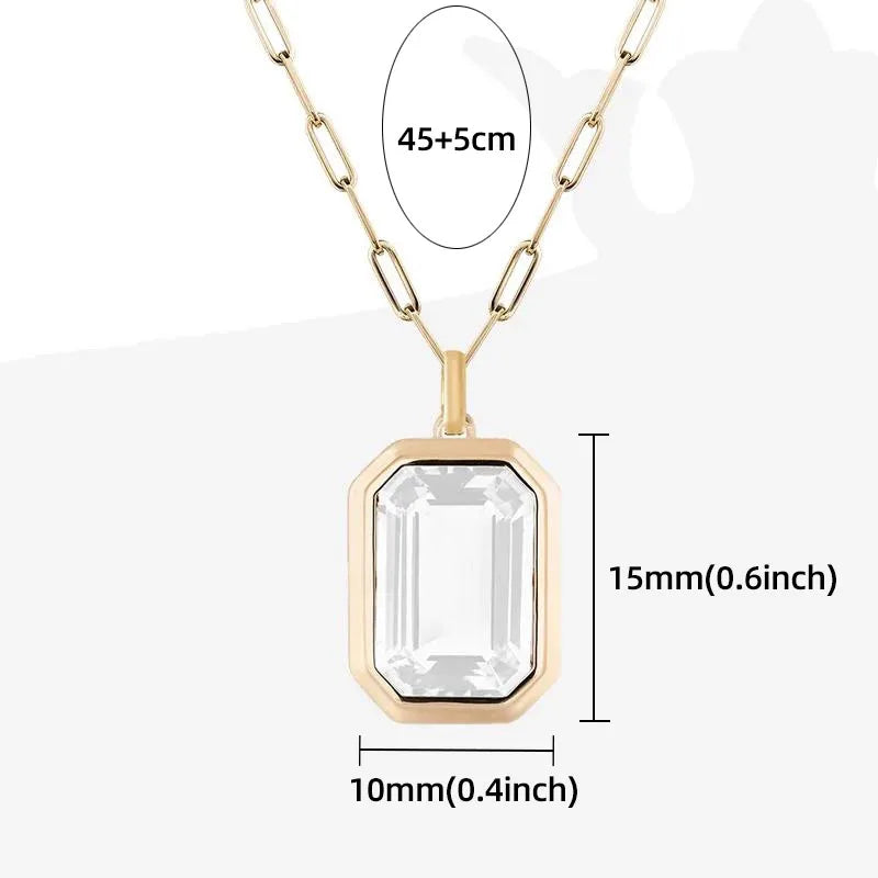 Vintage Crystal Pendant Necklace – Gold-Plated Cuba Chain | same ANTHEM.