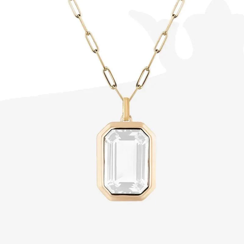 Vintage Crystal Pendant Necklace – Gold-Plated Cuba Chain | same ANTHEM.