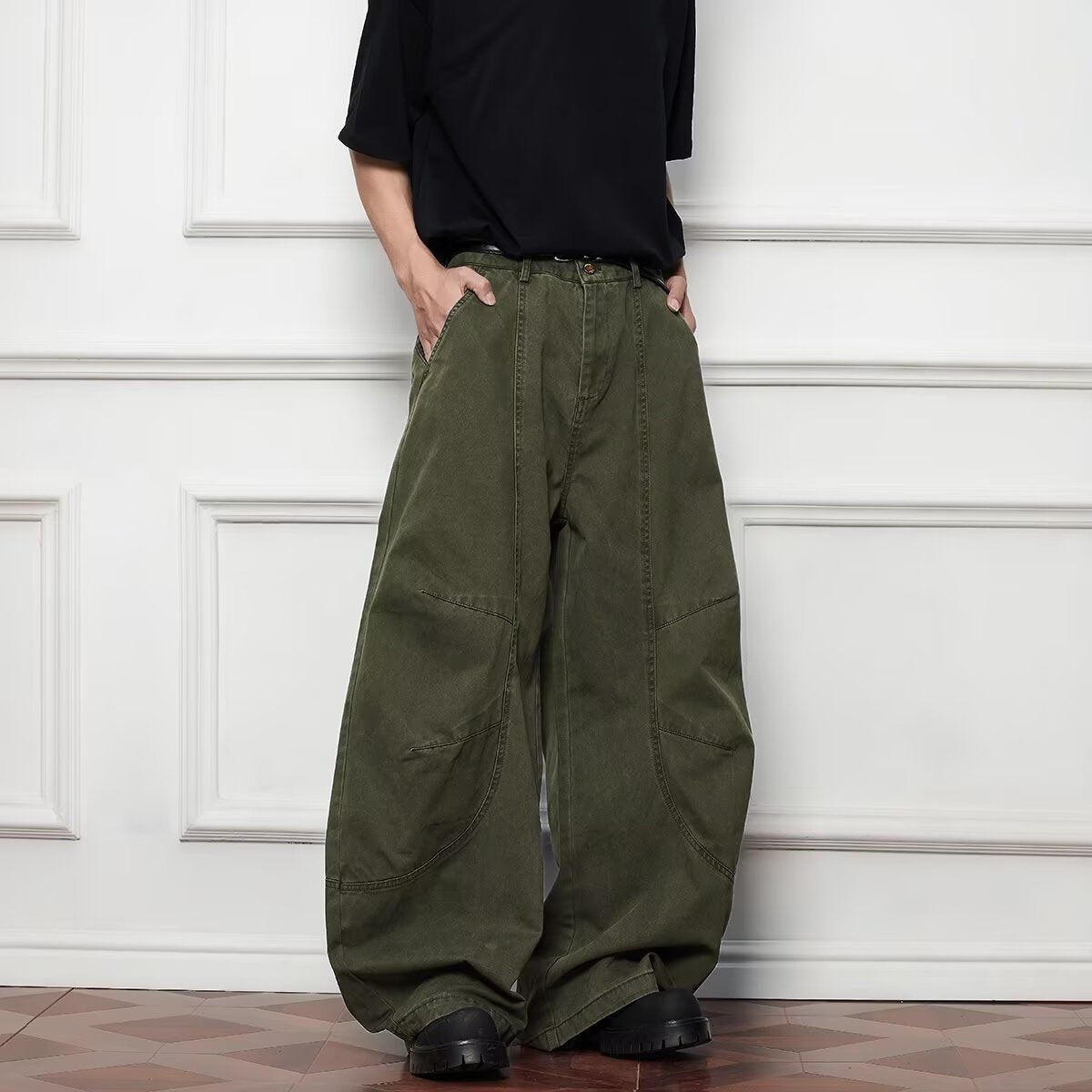 Vintage Denim Wide Leg Pants – Soulmate Streetwear for Men | same ANTHEM - Green / S