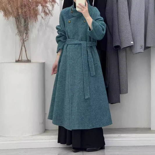 Vintage Double-Sided Wool Coat | Stand Up Collar & Tall Tie-Up | soulmate wear | same ANTHEM