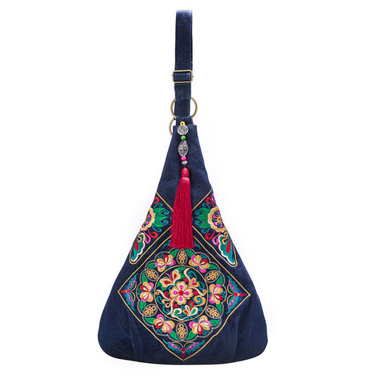 Vintage embroidery bag - Navy Blue - Bag