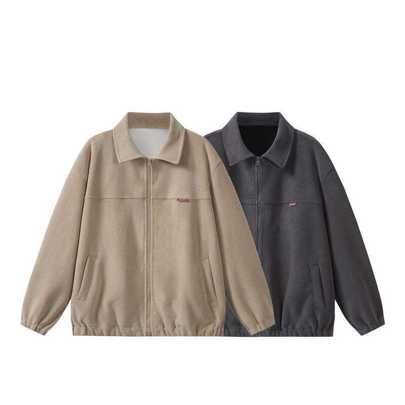 Vintage Fleece Turn-down Collar Jacket – Casual Outerwear | same ANTHEM