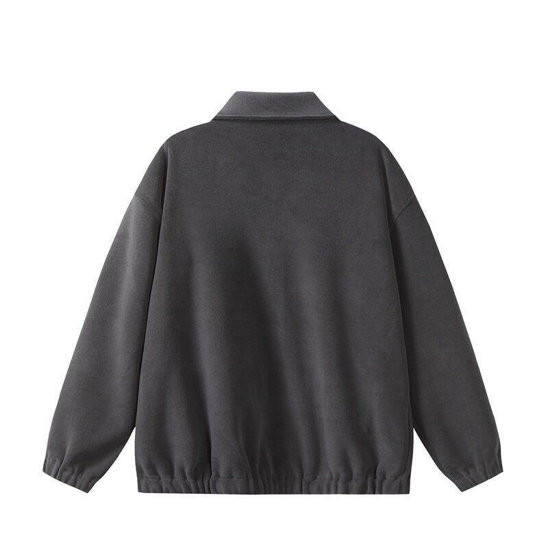 Vintage Fleece Turn-down Collar Jacket – Casual Outerwear | same ANTHEM