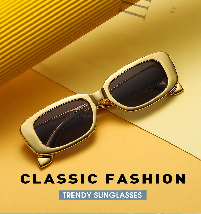 Vintage Gold Rectangle Sunglasses – Soulmate Streetwear Shades | same ANTHEM - gold black / gold