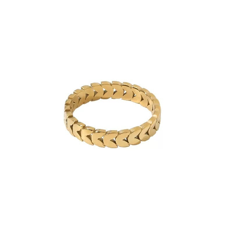 Vintage Leaves Titanium Steel Gold Ring | Boho Soulmate Jewelry | Same Anthem - Jewellery