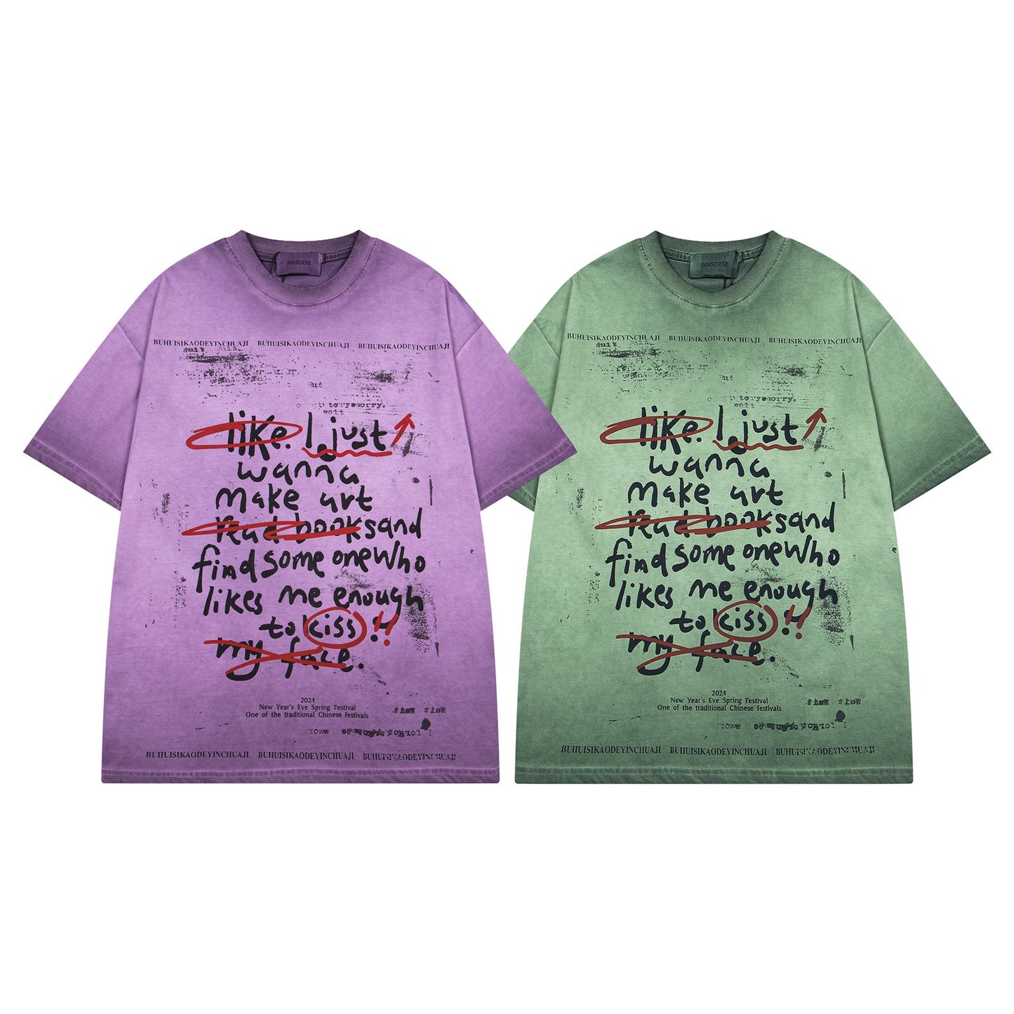 Vintage Letter Print T-Shirt – Soulmate Streetwear for Men | same ANTHEM
