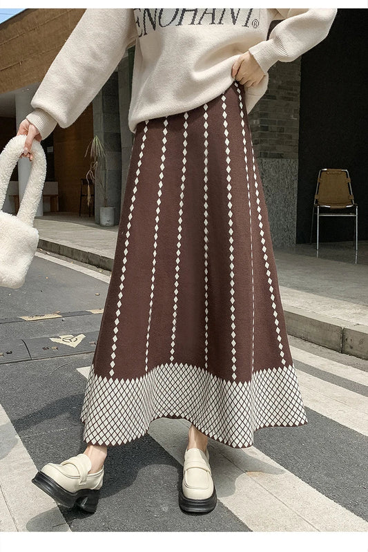 Vintage Plaid Knitted Skirt – dreamy soulmate streetwear | same ANTHEM.