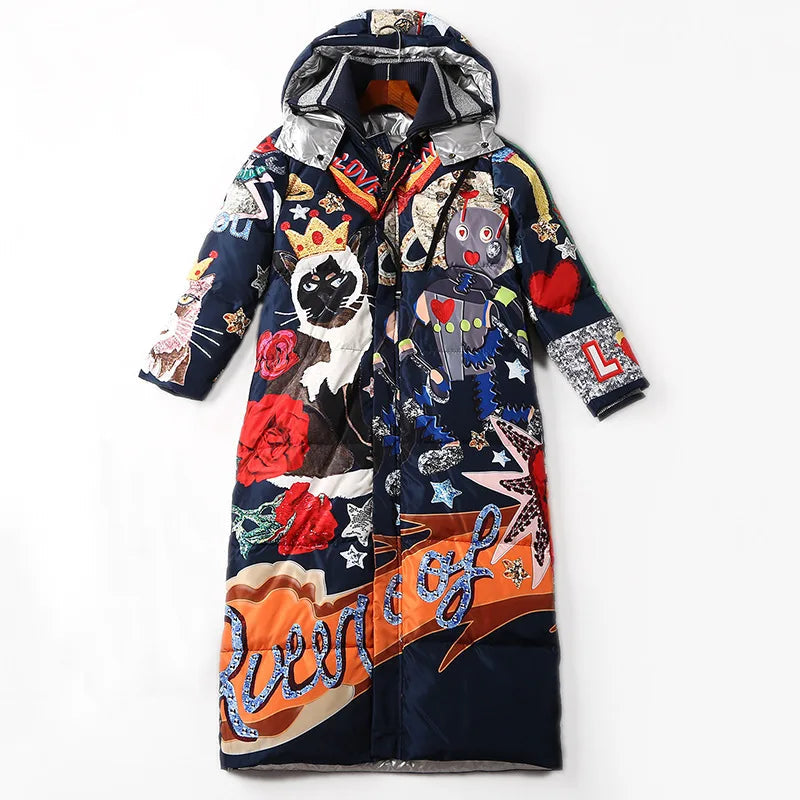 Vintage Print X-Long Winter Parka – Soulmate Streetwear | same ANTHEM