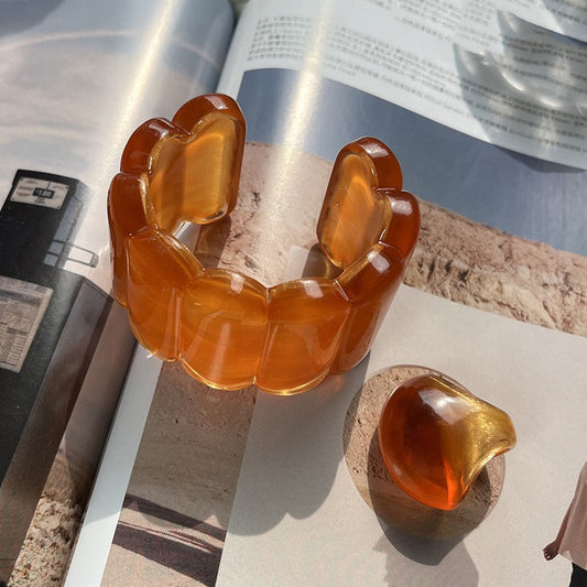 Vintage Resin Bracelet & Ring Set – same ANTHEM. Soulmate Streetwear Jewelry - Bracelet + Ring Set